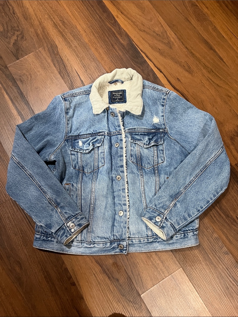 Abercrombie & Fitch Denim Jacket With Sherpa lining